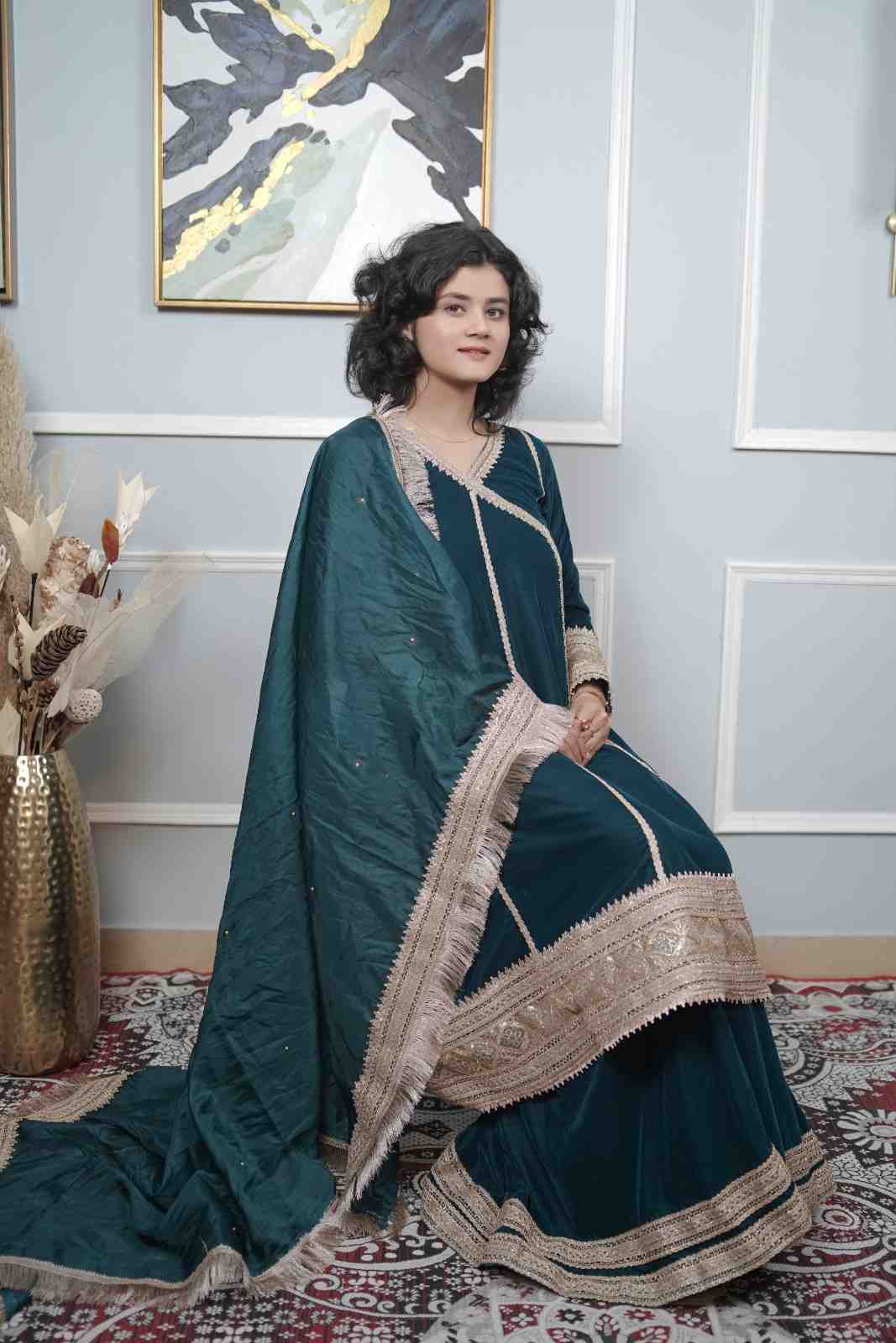 Velvet Flared Suit Set