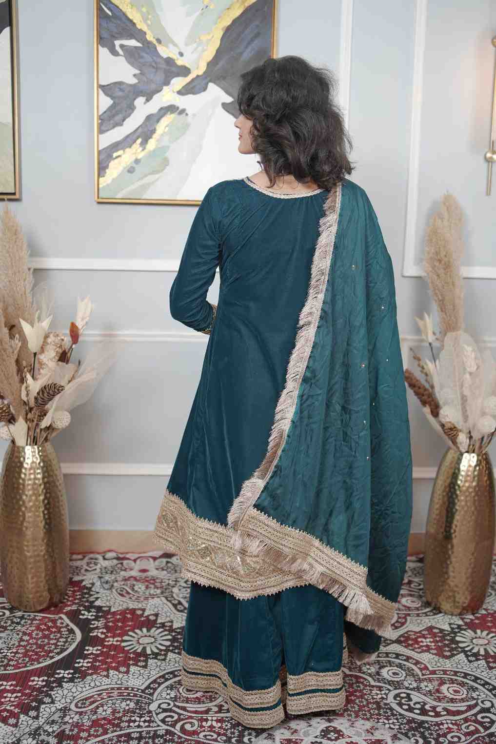 Velvet Flared Suit Set