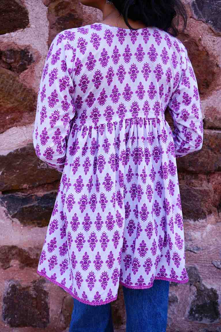 Pink Jaipur Cotton Peplum Kurti